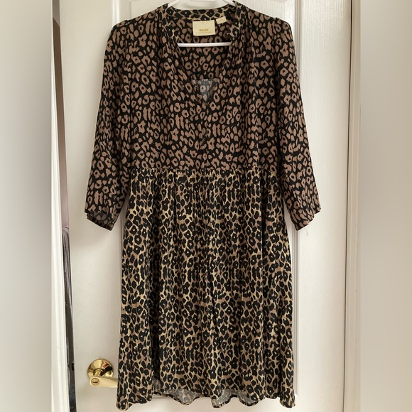 Anthropologie Maeve Juno Printed leopard print Dress Size XS - Picture 5 of 9